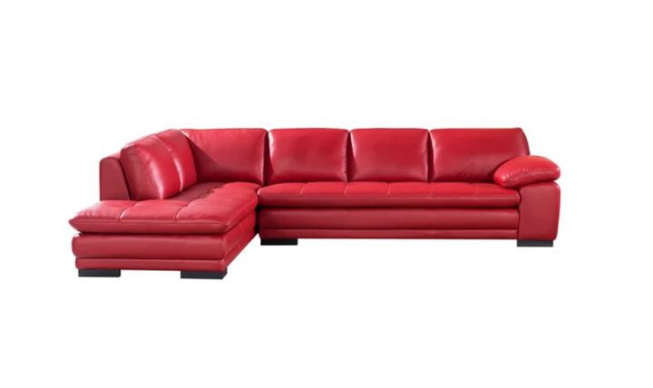 Gio Italia Block Leather L-Shaped Sectional Sofa