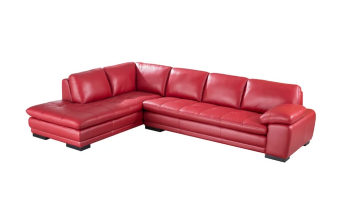 Gio Italia Block Leather L-Shaped Sectional Sofa