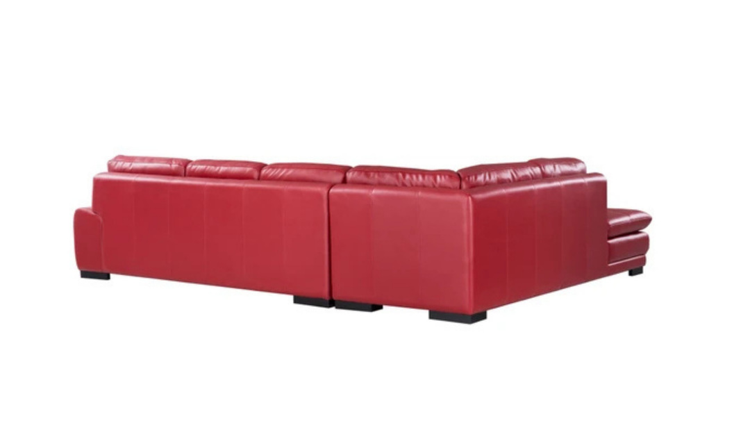 Gio Italia Block Leather L-Shaped Sectional Sofa