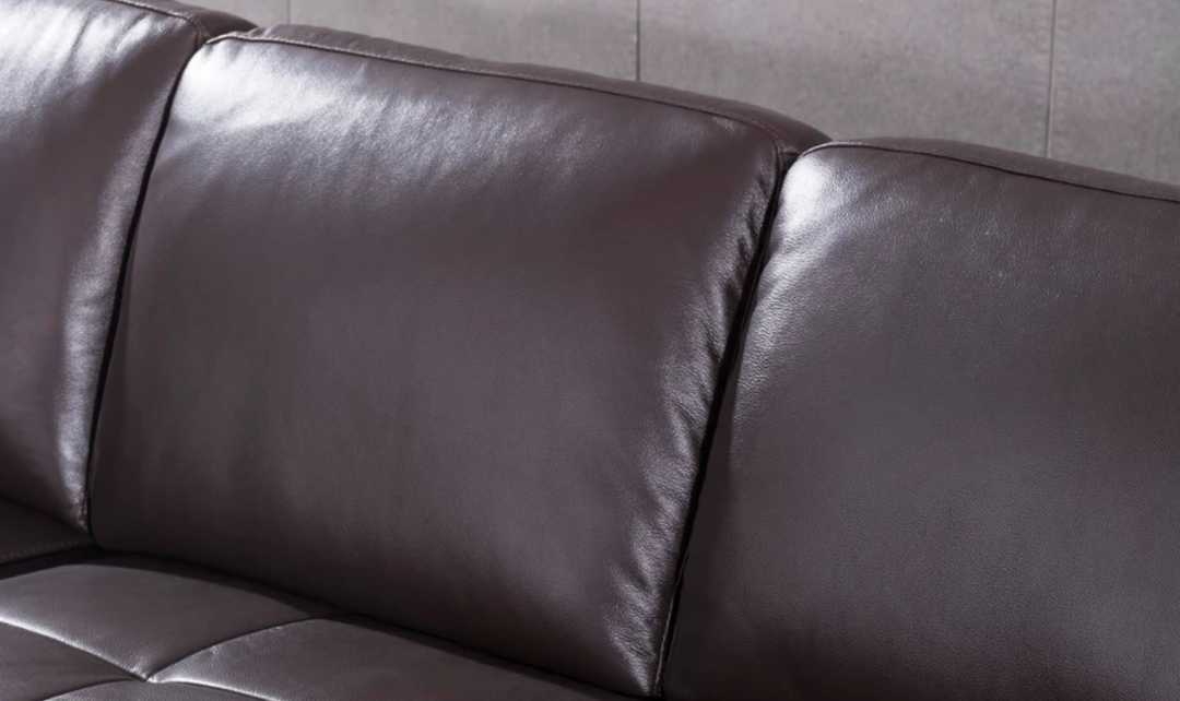 Gio Italia Block Leather L-Shaped Sectional Sofa