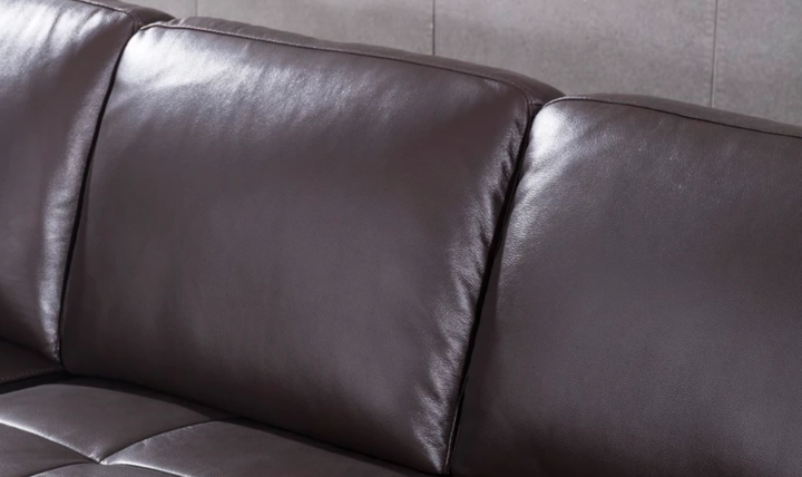 Gio Italia Block Leather L-Shaped Sectional Sofa