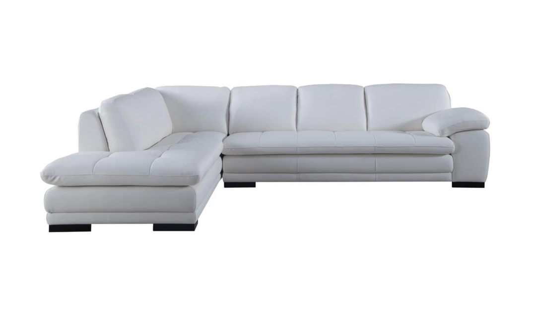 Gio Italia Block Leather L-Shaped Sectional Sofa