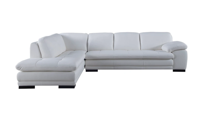 Gio Italia Block Leather L-Shaped Sectional Sofa