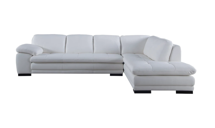 Gio Italia Block Leather L-Shaped Sectional Sofa