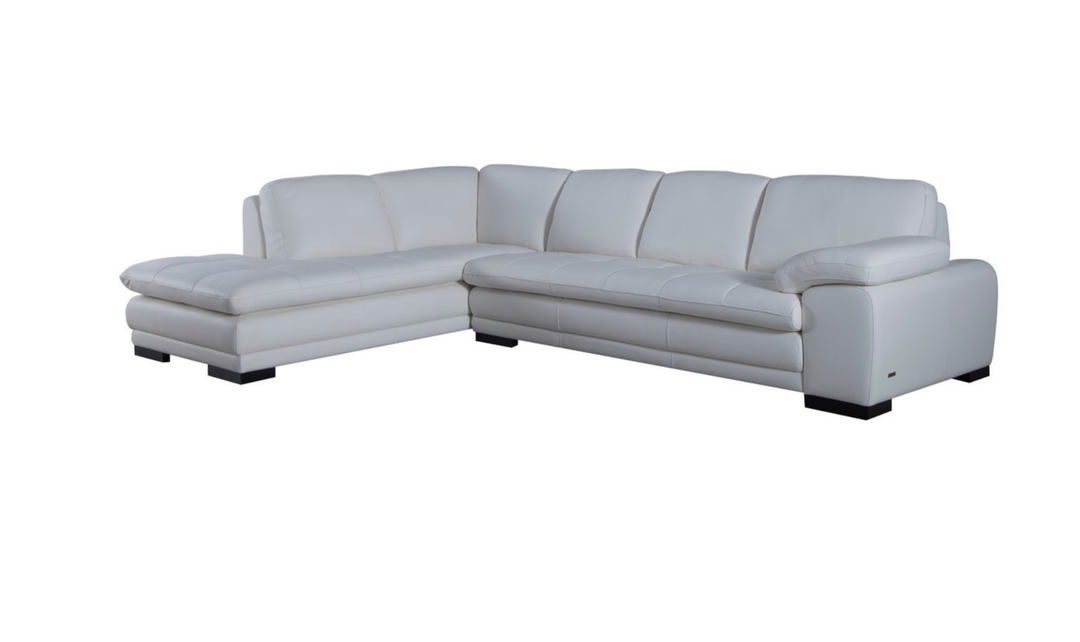 Gio Italia Block Leather L-Shaped Sectional Sofa