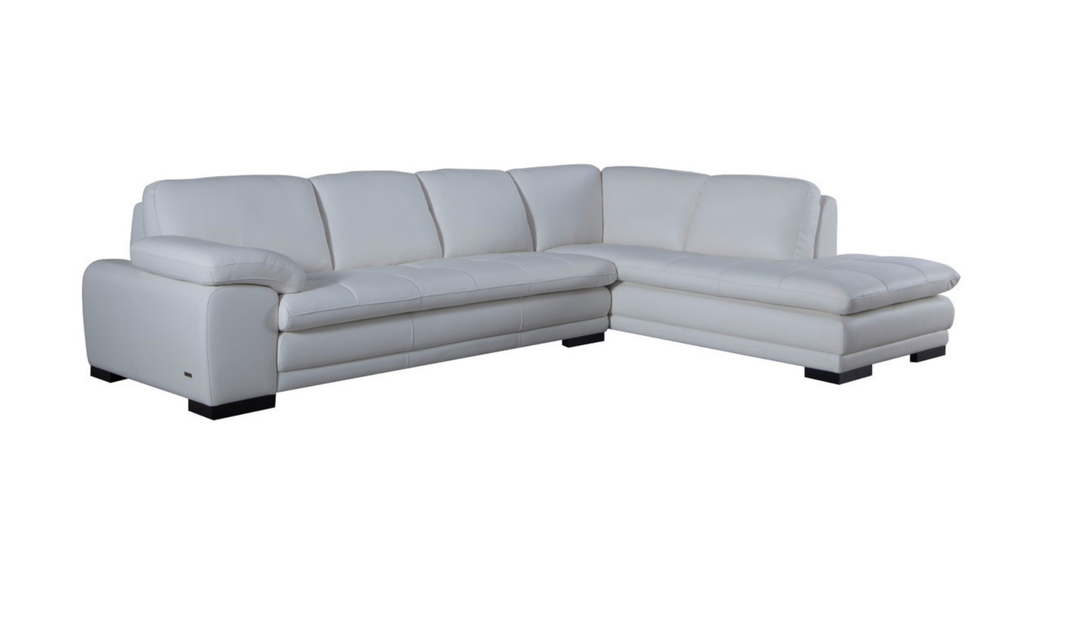 Gio Italia Block Leather L-Shaped Sectional Sofa