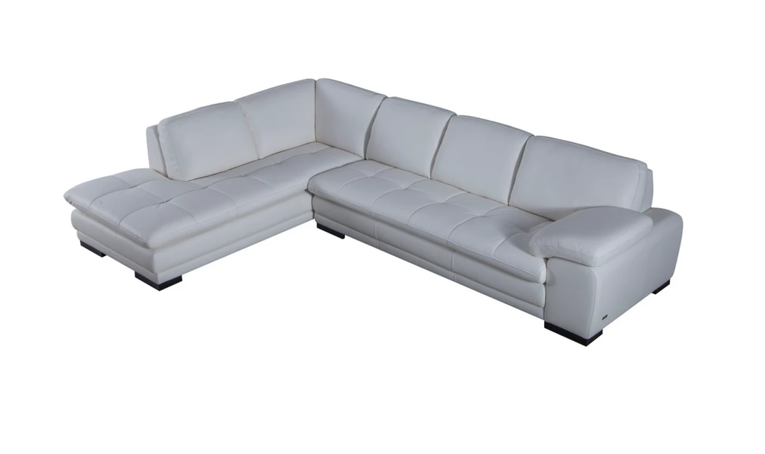 Gio Italia Block Leather L-Shaped Sectional Sofa