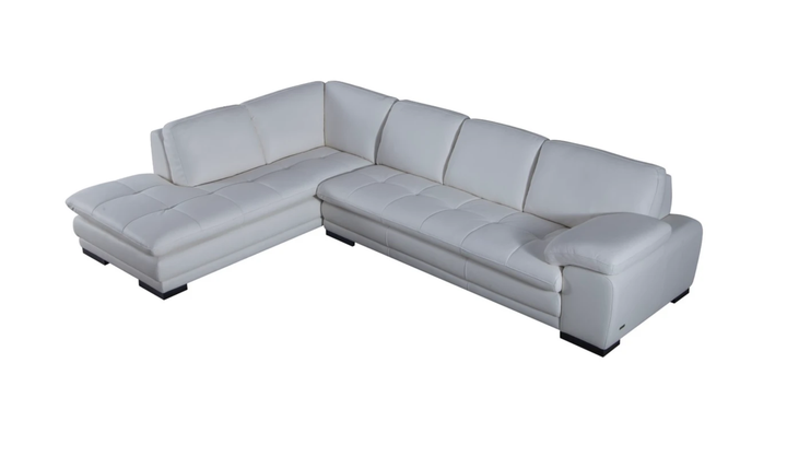 Gio Italia Block Leather L-Shaped Sectional Sofa