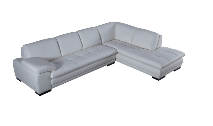Gio Italia Block Leather L-Shaped Sectional Sofa
