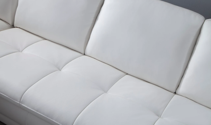 Gio Italia Block Leather L-Shaped Sectional Sofa