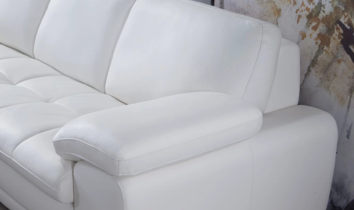 Gio Italia Block Leather L-Shaped Sectional Sofa
