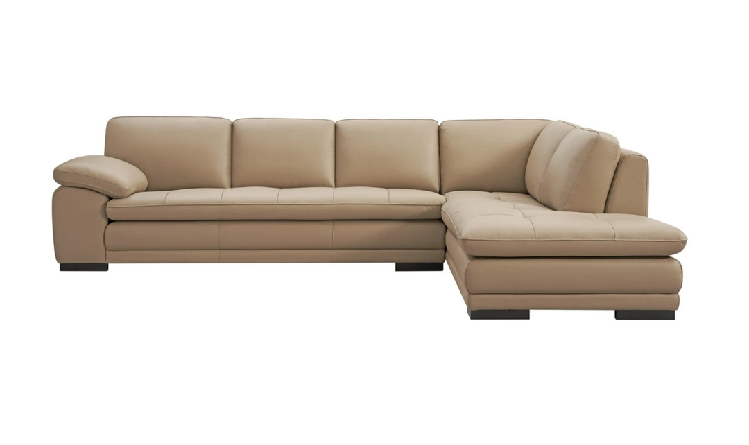 Gio Italia Block Leather L-Shaped Sectional Sofa