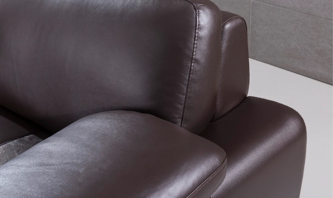 Gio Italia Block Leather L-Shaped Sectional Sofa