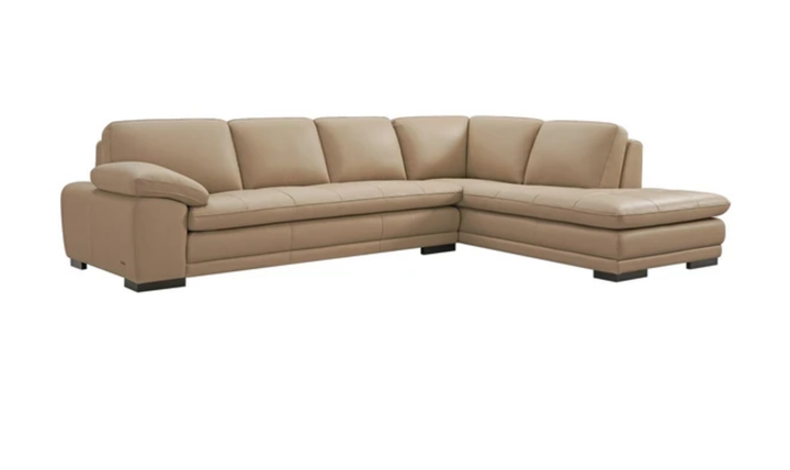 Gio Italia Block Leather L-Shaped Sectional Sofa