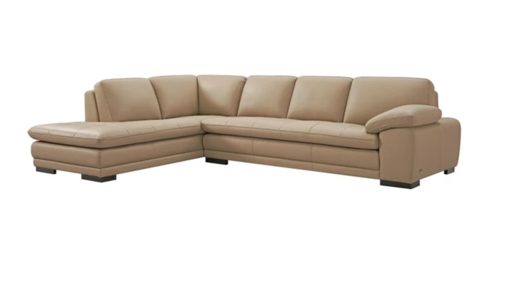 Gio Italia Block Leather L-Shaped Sectional Sofa