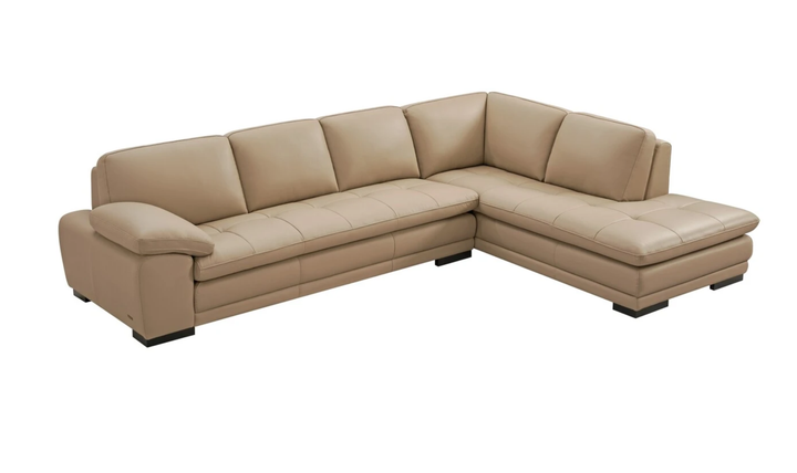 Gio Italia Block Leather L-Shaped Sectional Sofa
