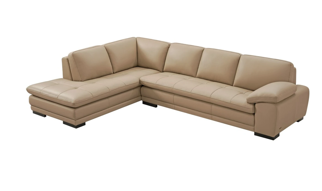 Gio Italia Block Leather L-Shaped Sectional Sofa