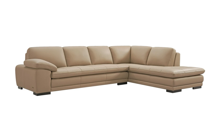 Gio Italia Block Leather L-Shaped Sectional Sofa