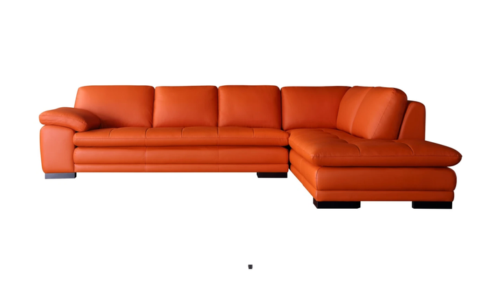 Gio Italia Block Leather L-Shaped Sectional Sofa