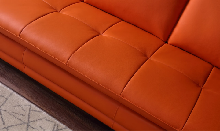 Gio Italia Block Leather L-Shaped Sectional Sofa