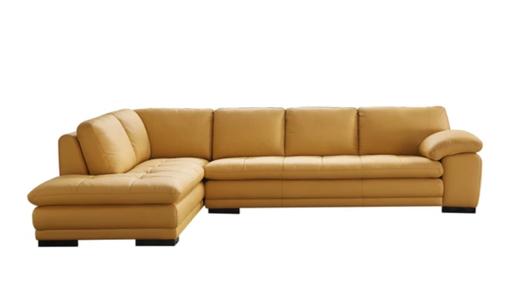 Gio Italia Block Leather L-Shaped Sectional Sofa