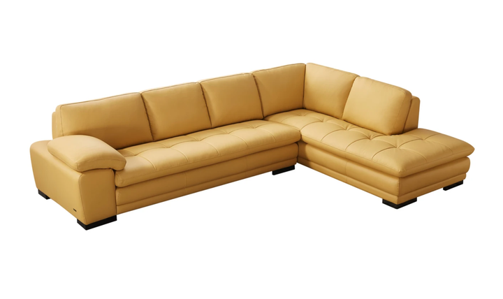 Gio Italia Block Leather L-Shaped Sectional Sofa