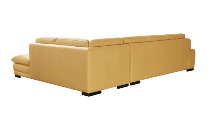 Gio Italia Block Leather L-Shaped Sectional Sofa