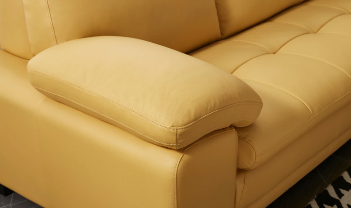 Gio Italia Block Leather L-Shaped Sectional Sofa