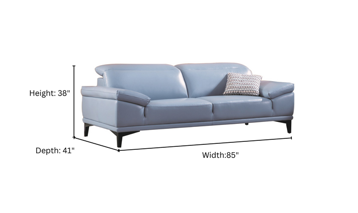 Gio Italia Daisy 2-Seater Modern Leather Sofa with Adjustable Headrests
