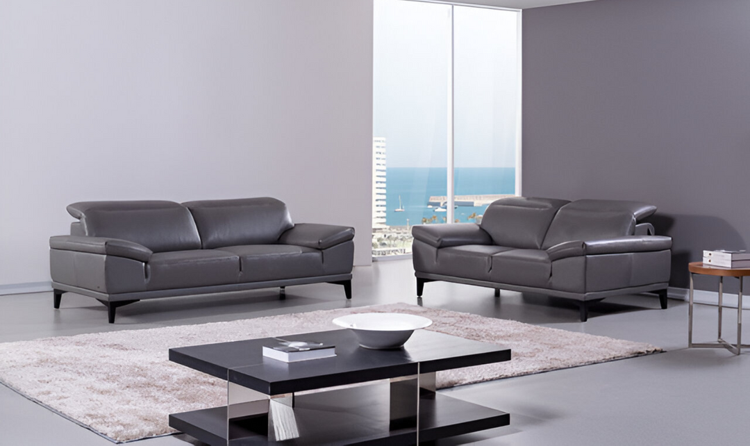 Gio Italia Daisy 2-Seater Modern Leather Sofa with Adjustable Headrests