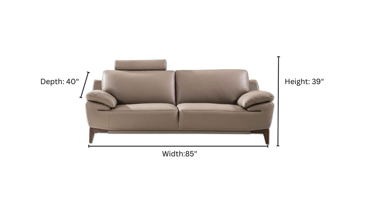 Gio Italia Galina Leather Living Room Set with Adjustable Headrests