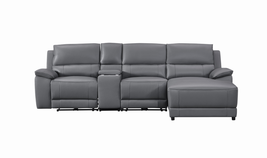 Gio Italia Hailey Adobe Leather Power Recliner Sofa in Gray-Jennifer furniture 
