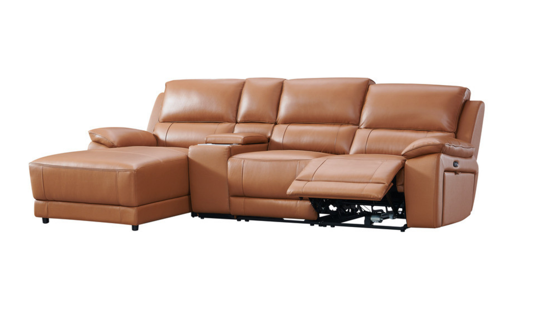 Gio Italia Hailey Adobe Leather Power Recliner Sofa in Gray-Jennifer furniture 