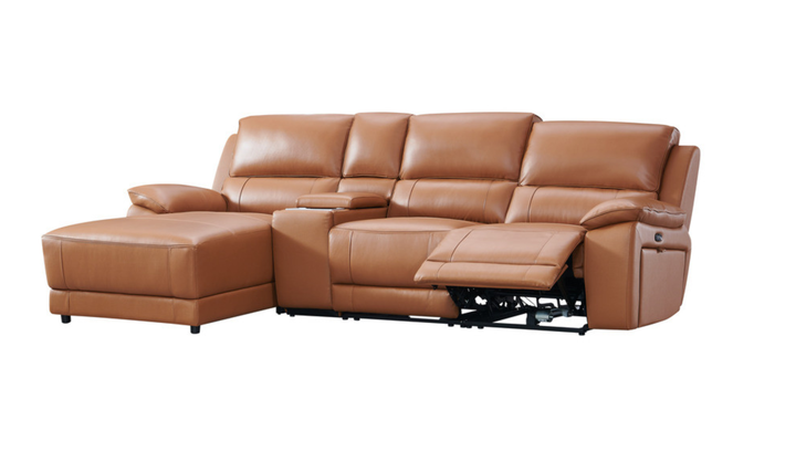 Gio Italia Hailey Adobe Leather Power Recliner Sofa in Gray-Jennifer furniture 