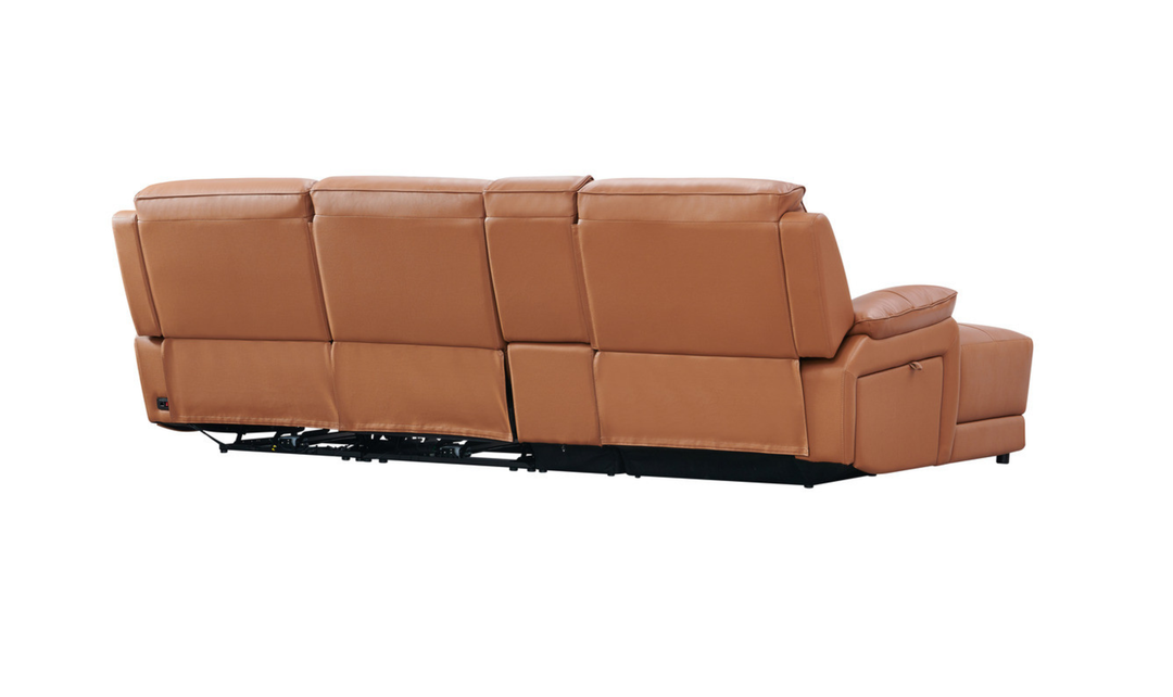 Gio Italia Hailey Adobe Leather Power Recliner Sofa in Gray-Jennifer furniture 