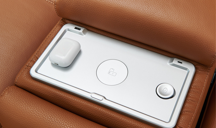 Gio Italia Hailey Adobe Leather Power Recliner Sofa in Gray-Jennifer furniture 