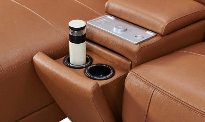 Gio Italia Hailey Adobe Leather Power Recliner Sofa in Gray-Jennifer furniture 