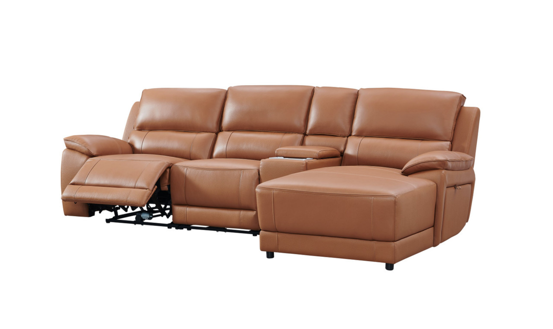 Gio Italia Hailey Adobe Leather Power Recliner Sofa in Gray-Jennifer furniture 