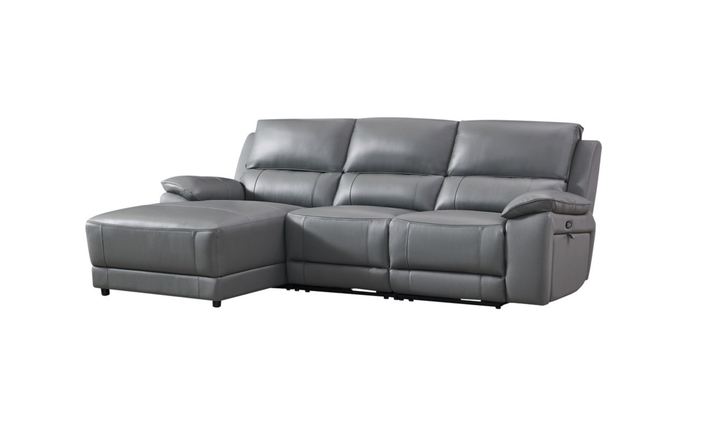 Gio Italia Hailey Adobe Leather Power Recliner Sofa in Gray-Jennifer furniture 