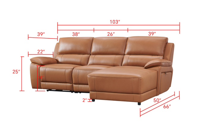 Gio Italia Hailey Adobe Leather Power Recliner Sofa in Gray-Jennifer furniture 