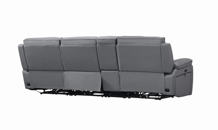 Gio Italia Hailey Adobe Leather Power Recliner Sofa in Gray-Jennifer furniture 