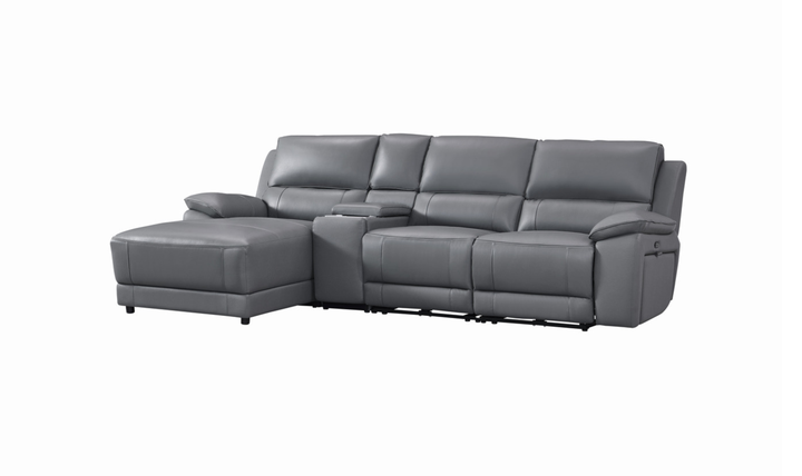 Gio Italia Hailey Adobe Leather Power Recliner Sofa in Gray-Jennifer furniture 