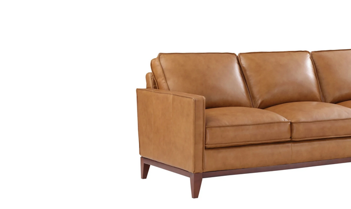 Gio Italia Harper 5-Seater L-Shaped Tan Leather Sectional Sofa