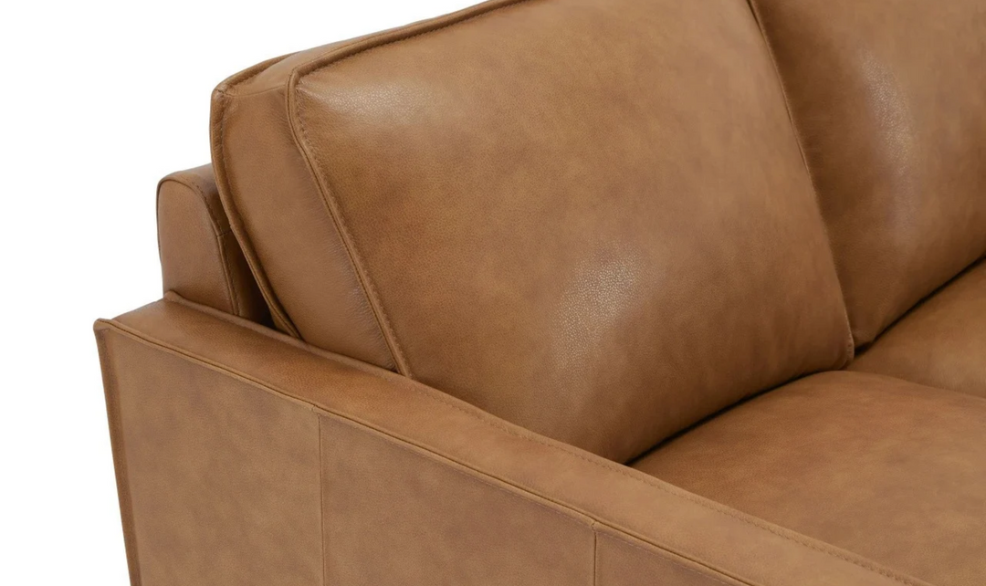 Gio Italia Harper 5-Seater L-Shaped Tan Leather Sectional Sofa