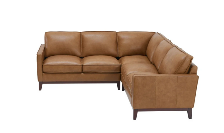 Gio Italia Harper 5-Seater L-Shaped Tan Leather Sectional Sofa