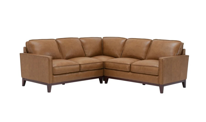Gio Italia Harper 5-Seater L-Shaped Tan Leather Sectional Sofa