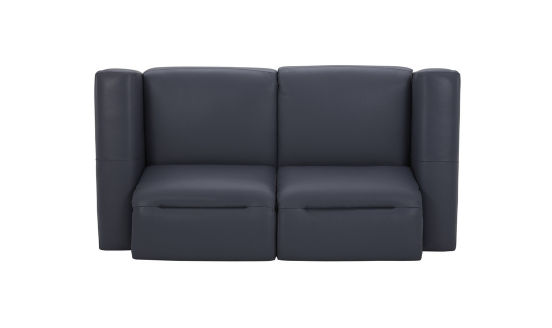 Gio Italia Hudson Leather Loveseats with Tufted Seats