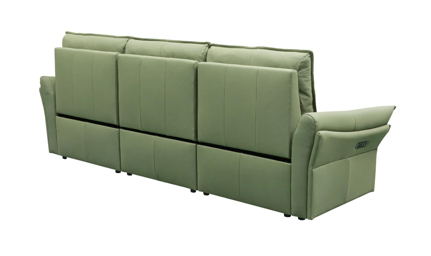 Klaussner Vittoria 3-Seater Leather Power Reclining Sofa in Green