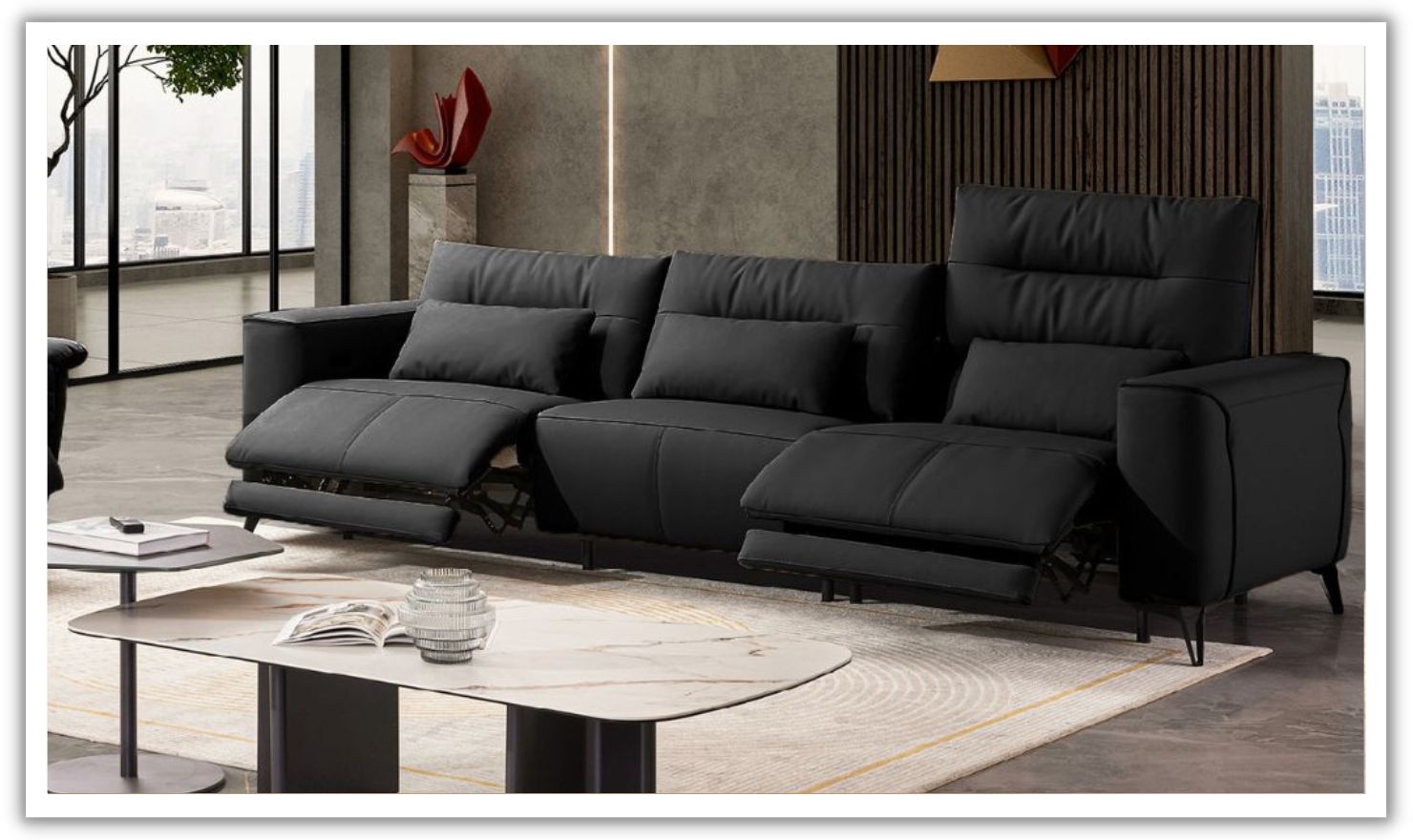 Klaussner Alessandro 3 Seater Leather Power Recliner Sofa