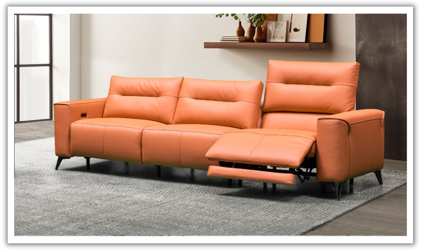 Klaussner Alessandro 3 Seater Leather Power Recliner Sofa